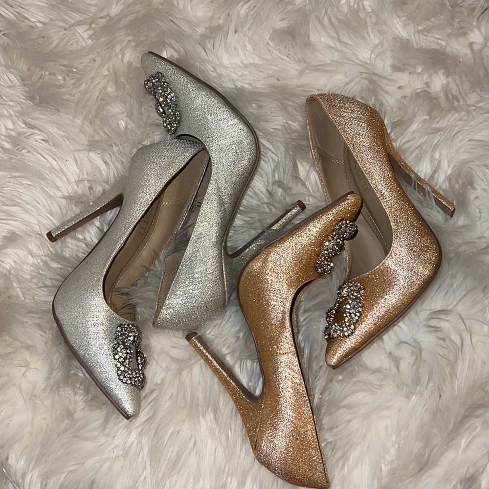 Silver& champagne, elegant high heels.